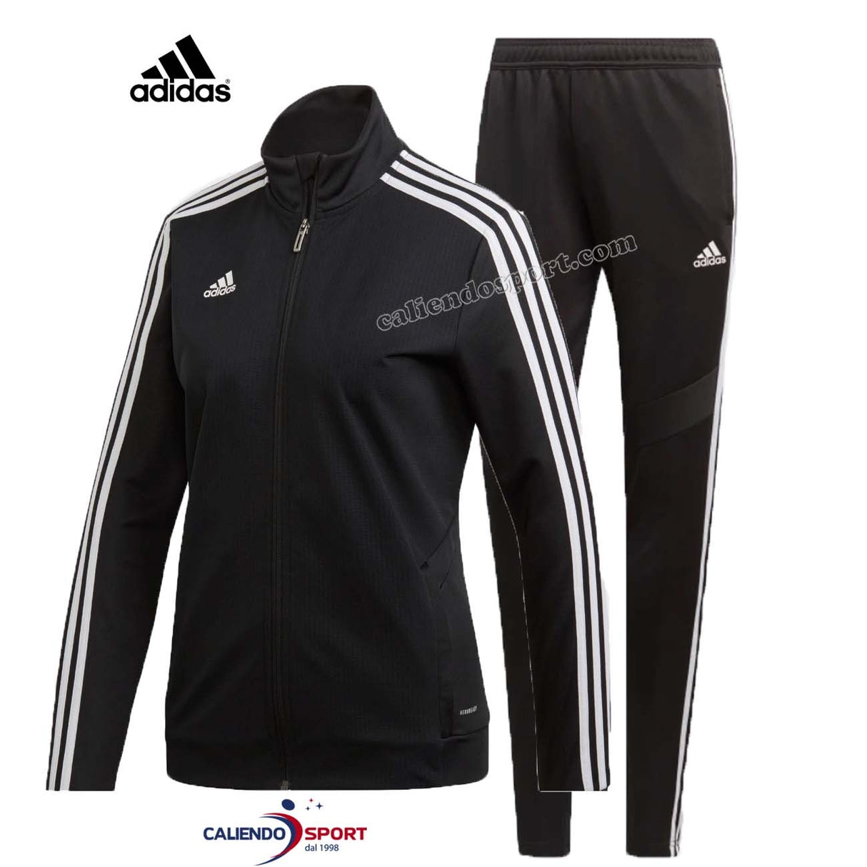 ADIDAS WOMEN'S TRACKSUIT D95929 D95957 TIRO 19 BLACK WHITE STRIPES