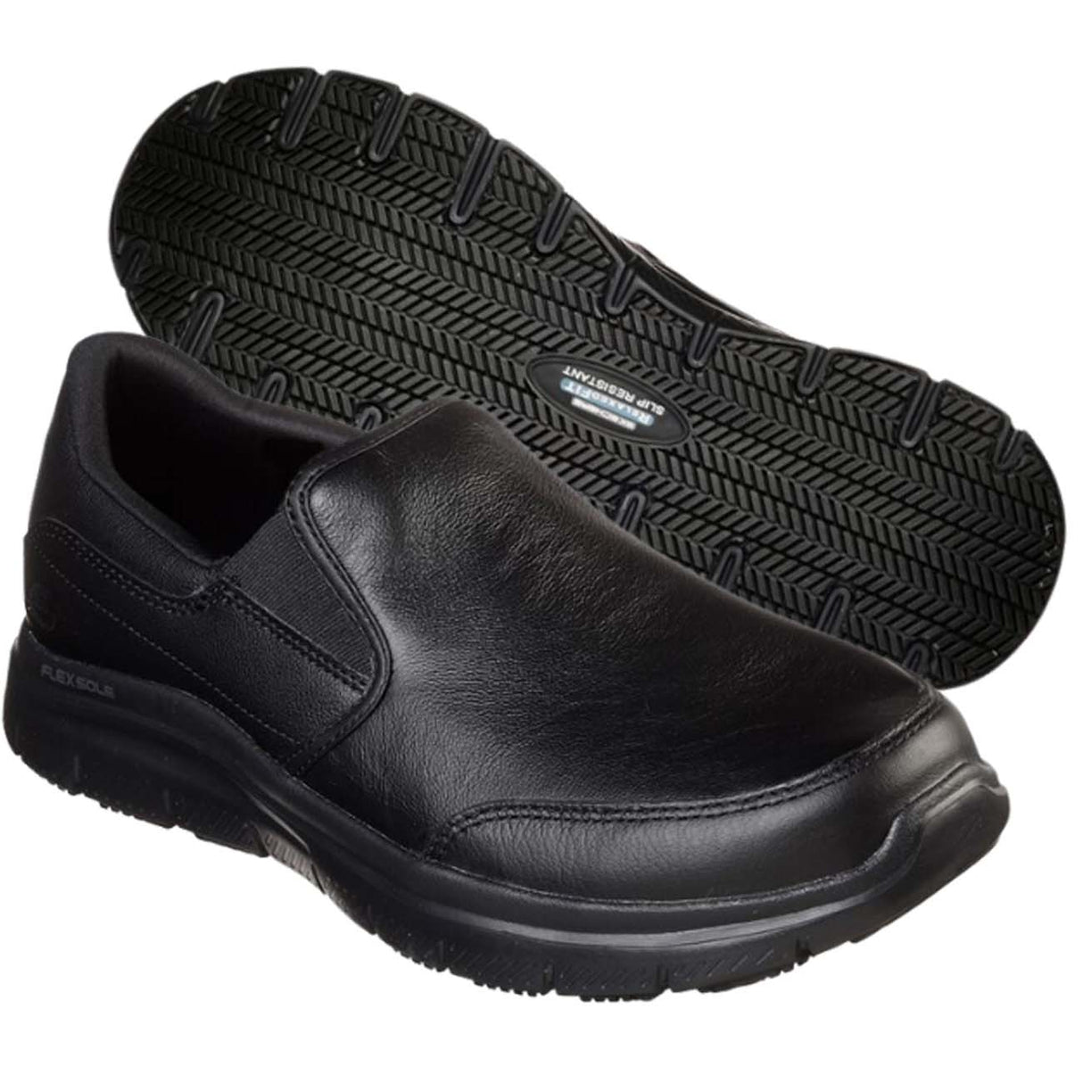 SKECHERS 77071EC BLK WORK RELAXED FIT SHOE