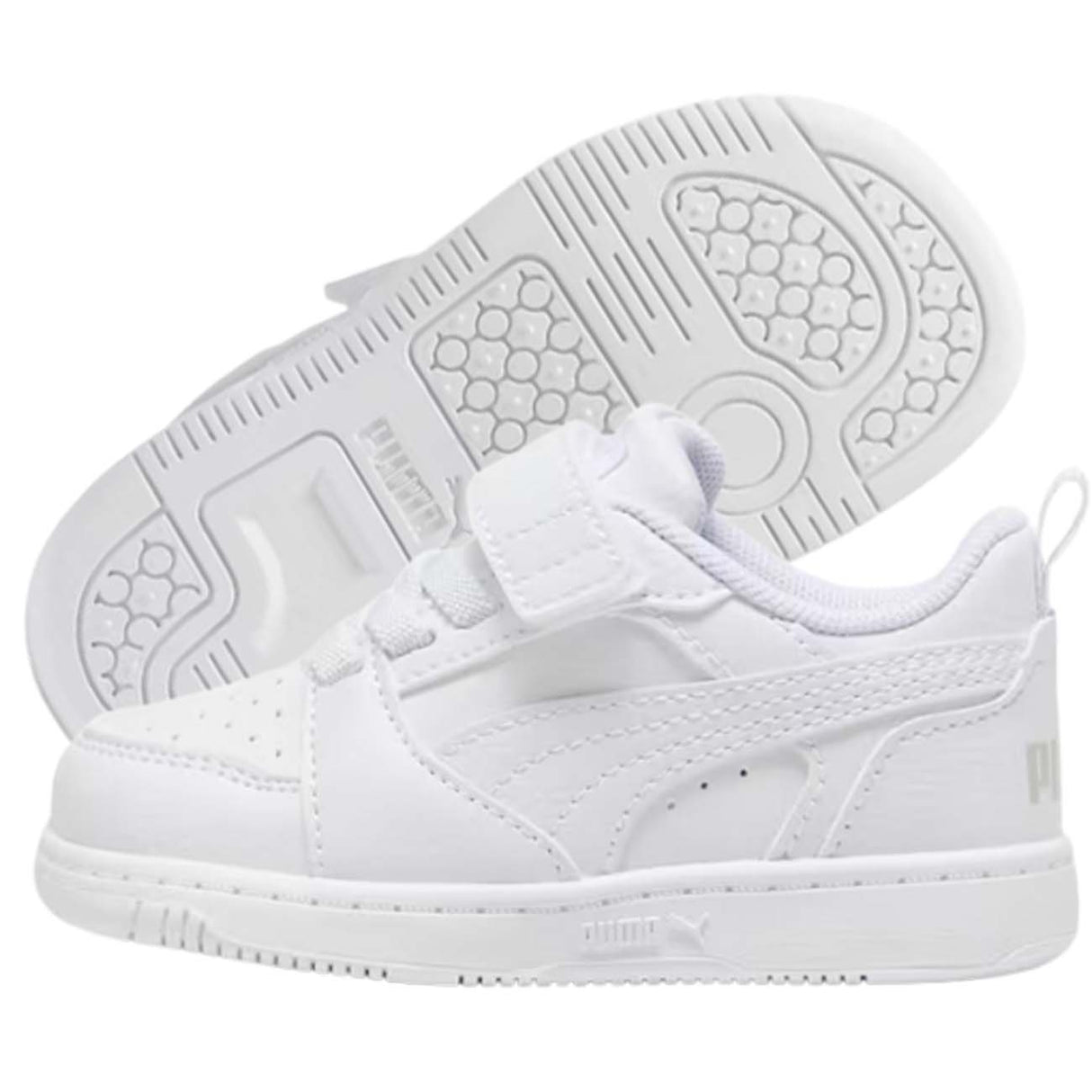 PUMA 397420 03 REBOUND V6 WHITE VELCRO CHILDREN'S SHOES