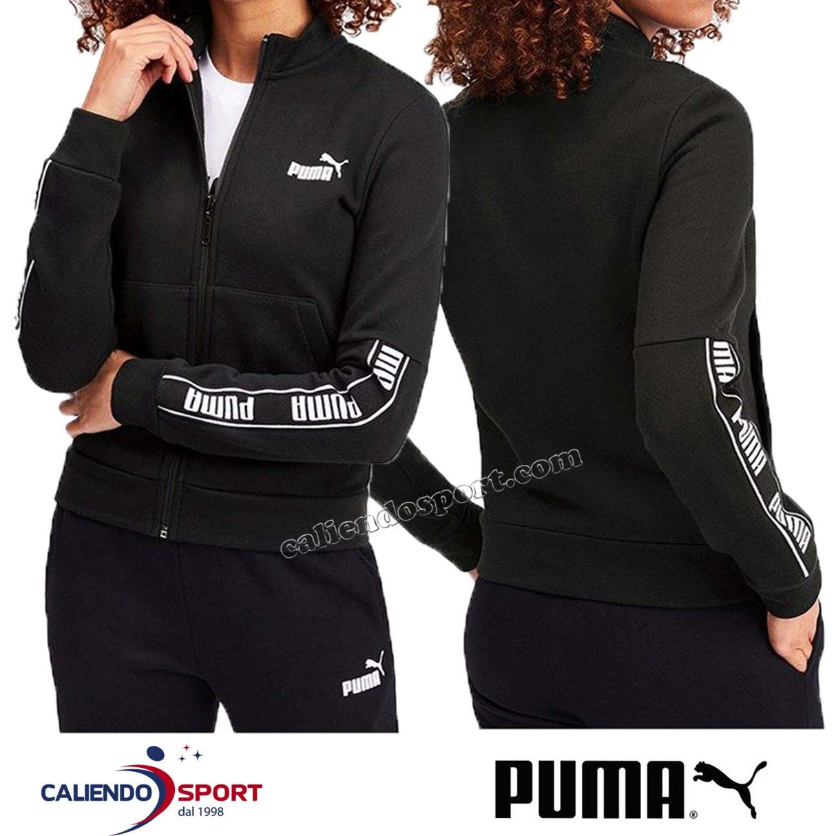 FELPA PUMA DONNA 850473 01 NERO AMPLIFIED FZ JACKET FL