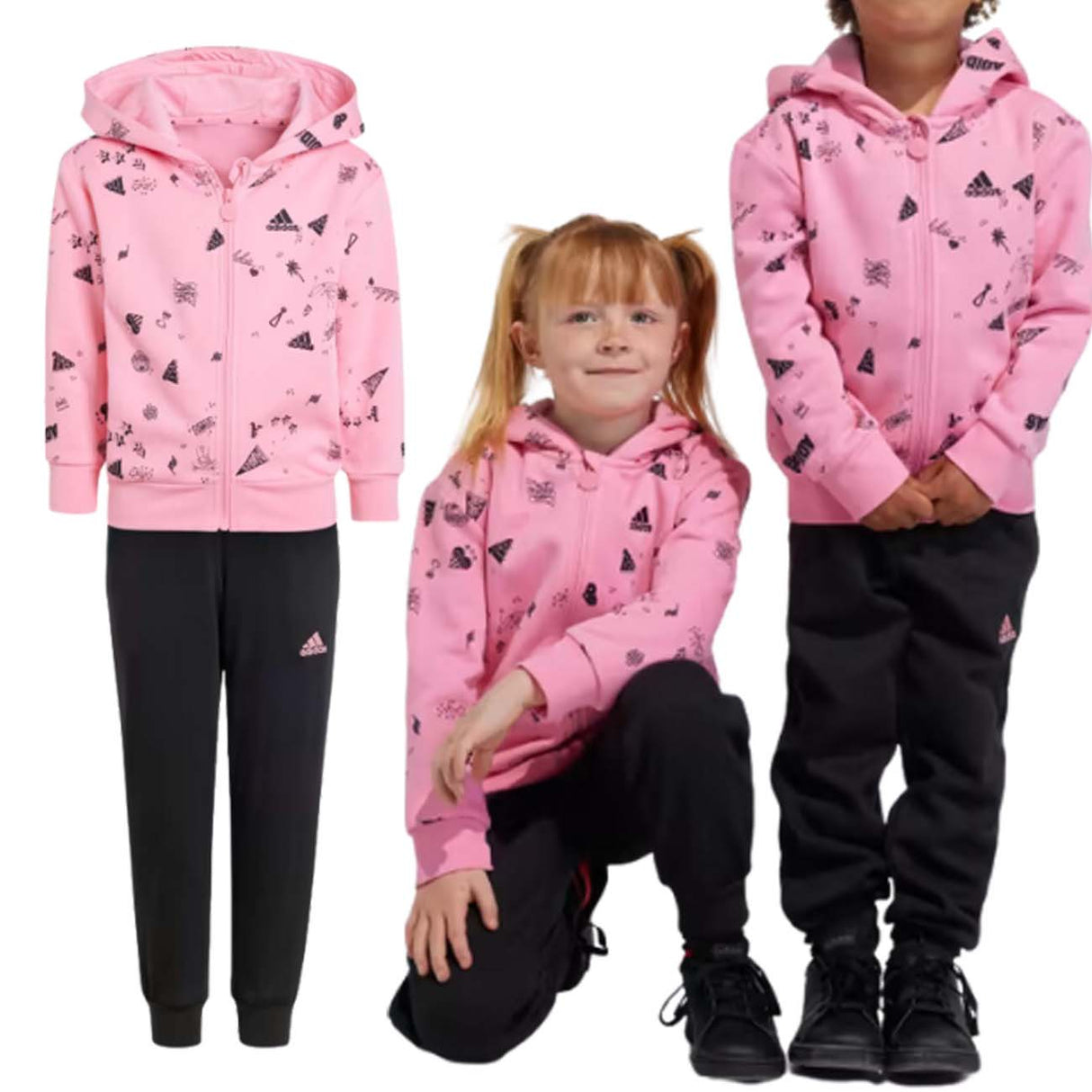TUTA BAMBINE ADIDAS IA1572 BRAND LOVE HOODED KIDS FELPATA