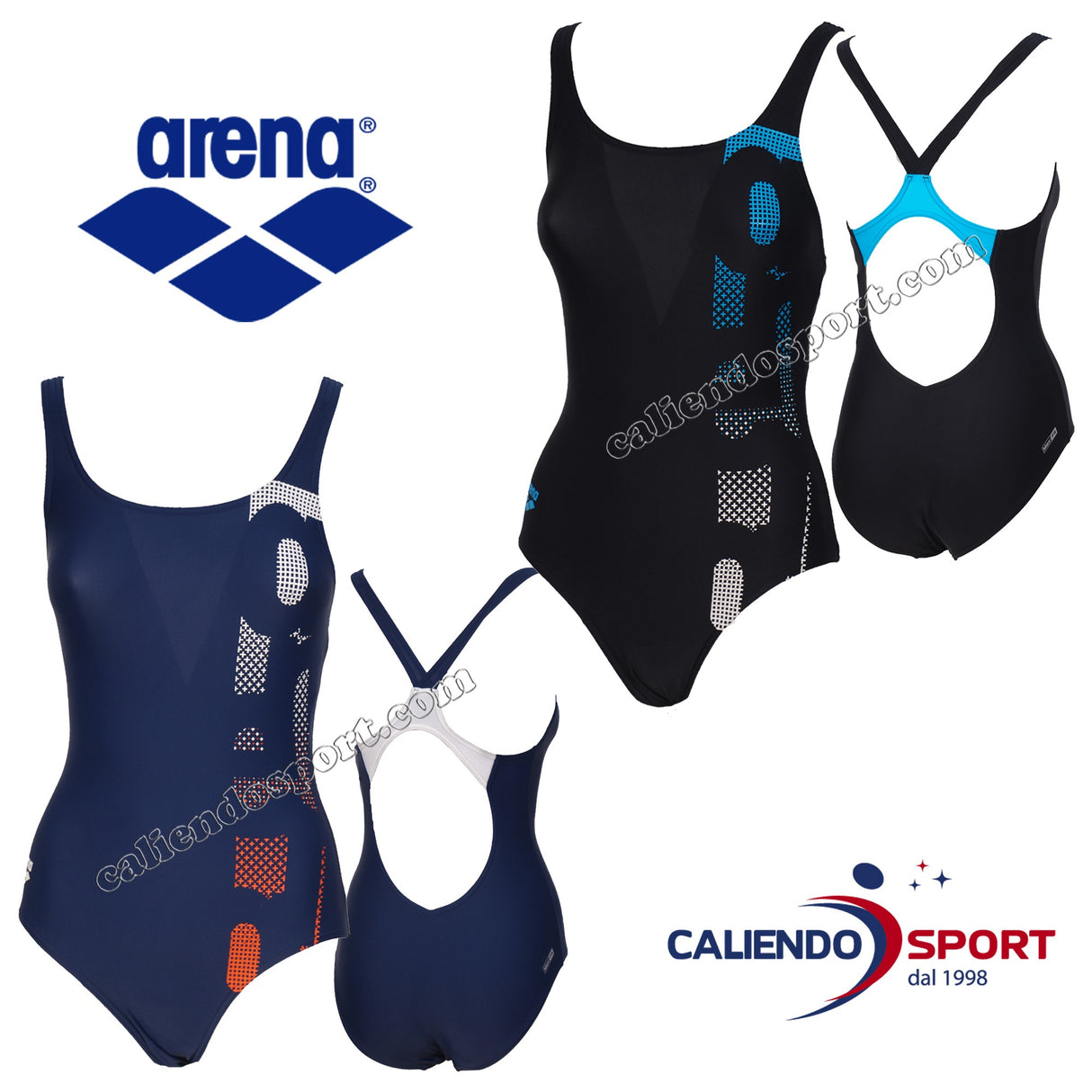 MAILLOT DE BAIN UNE PIÈCE FEMME Arena W GUTAR ONE PIECE 2A400 PISCINE MER NOIR BLEU PLONGÉE