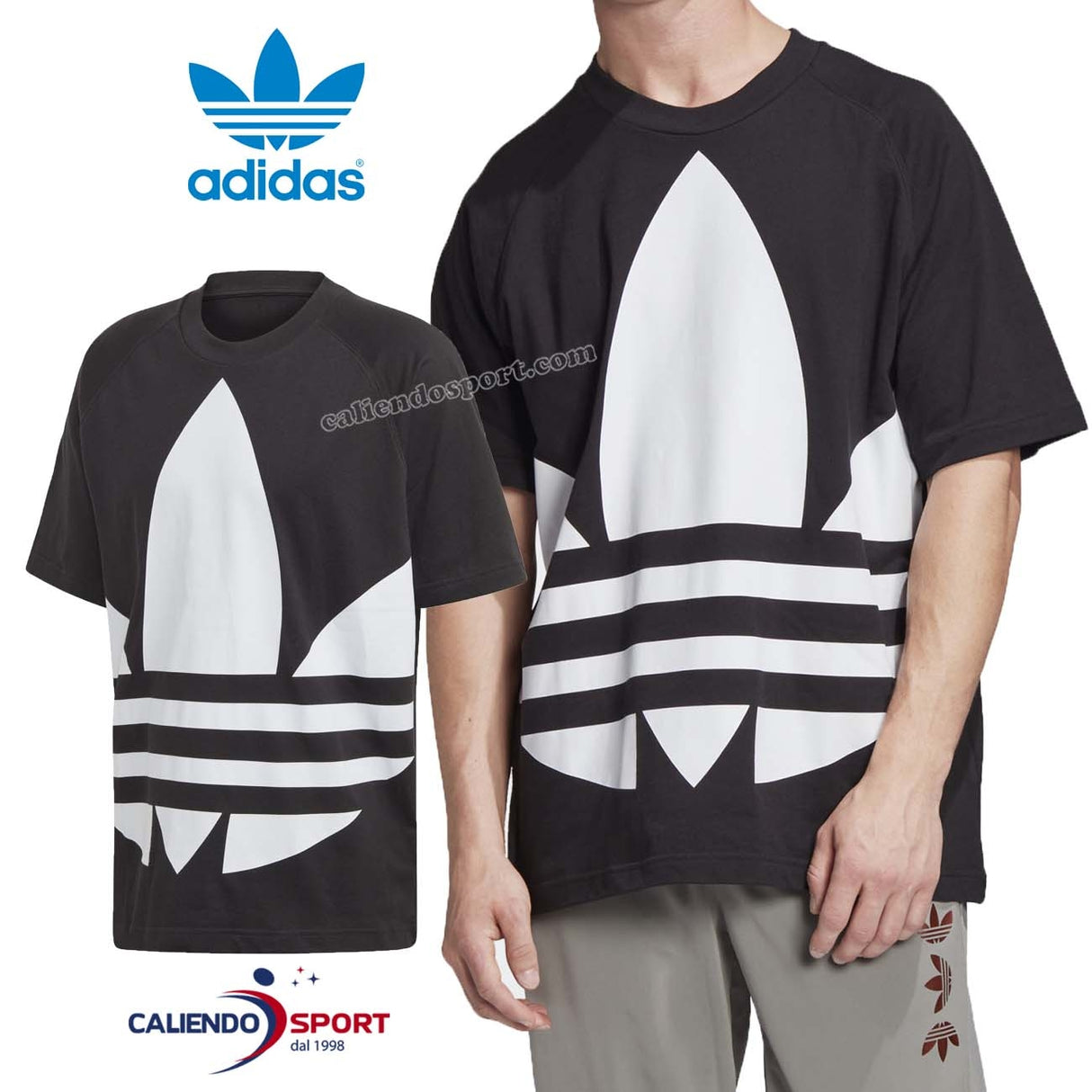 ADIDAS FM9904 BIG TREFOIL BOXY BLACK ORIGINALS T-SHIRT