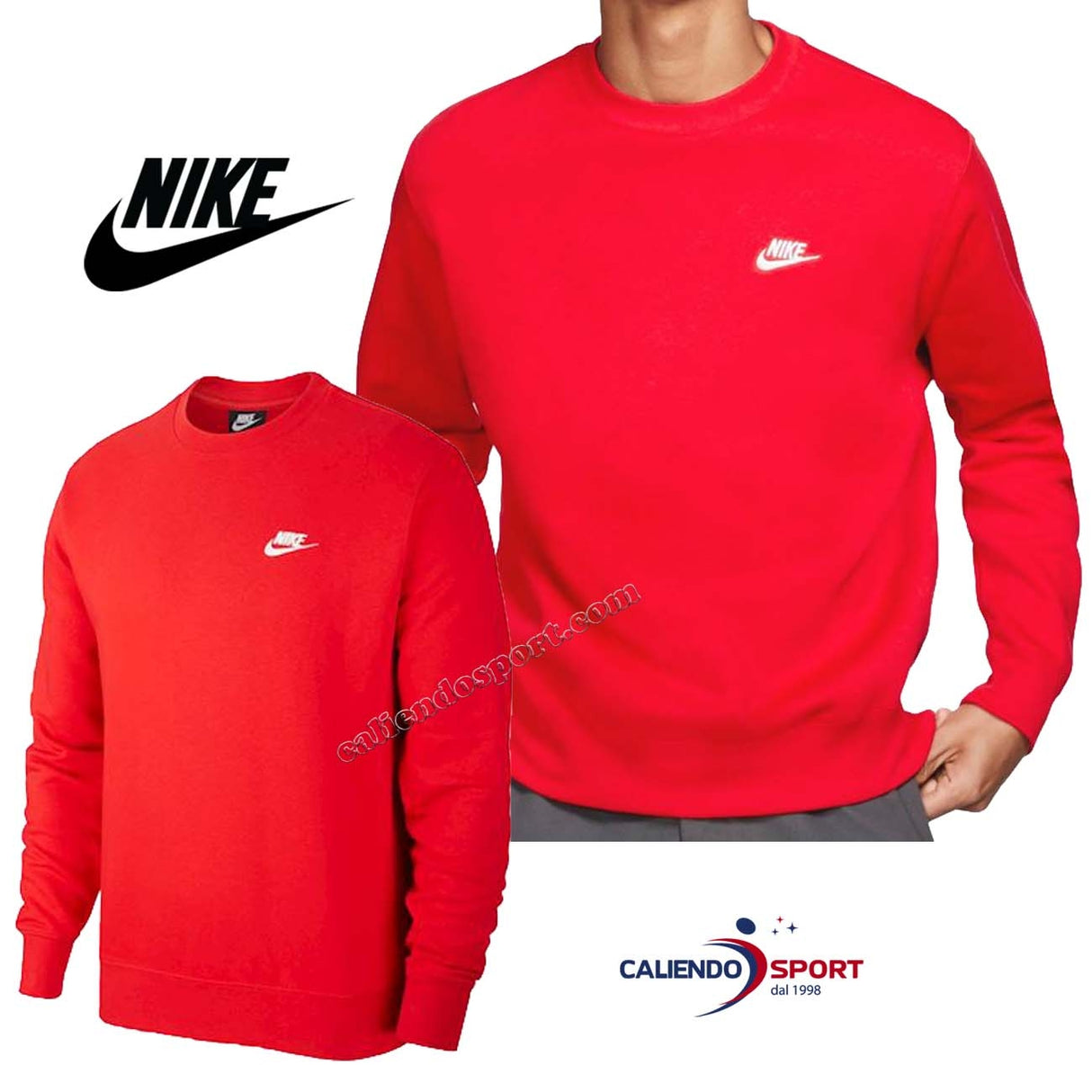 SWEAT-SHIRT EN COTON ROUGE NIKE BV2666 657 SPORTSWEAR CLUB