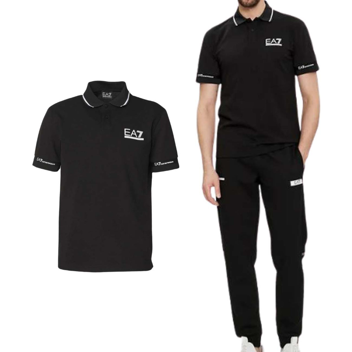 POLO ARMANI EA7 E24 3DPF19 PJ04Z 1200 NERO COTONE