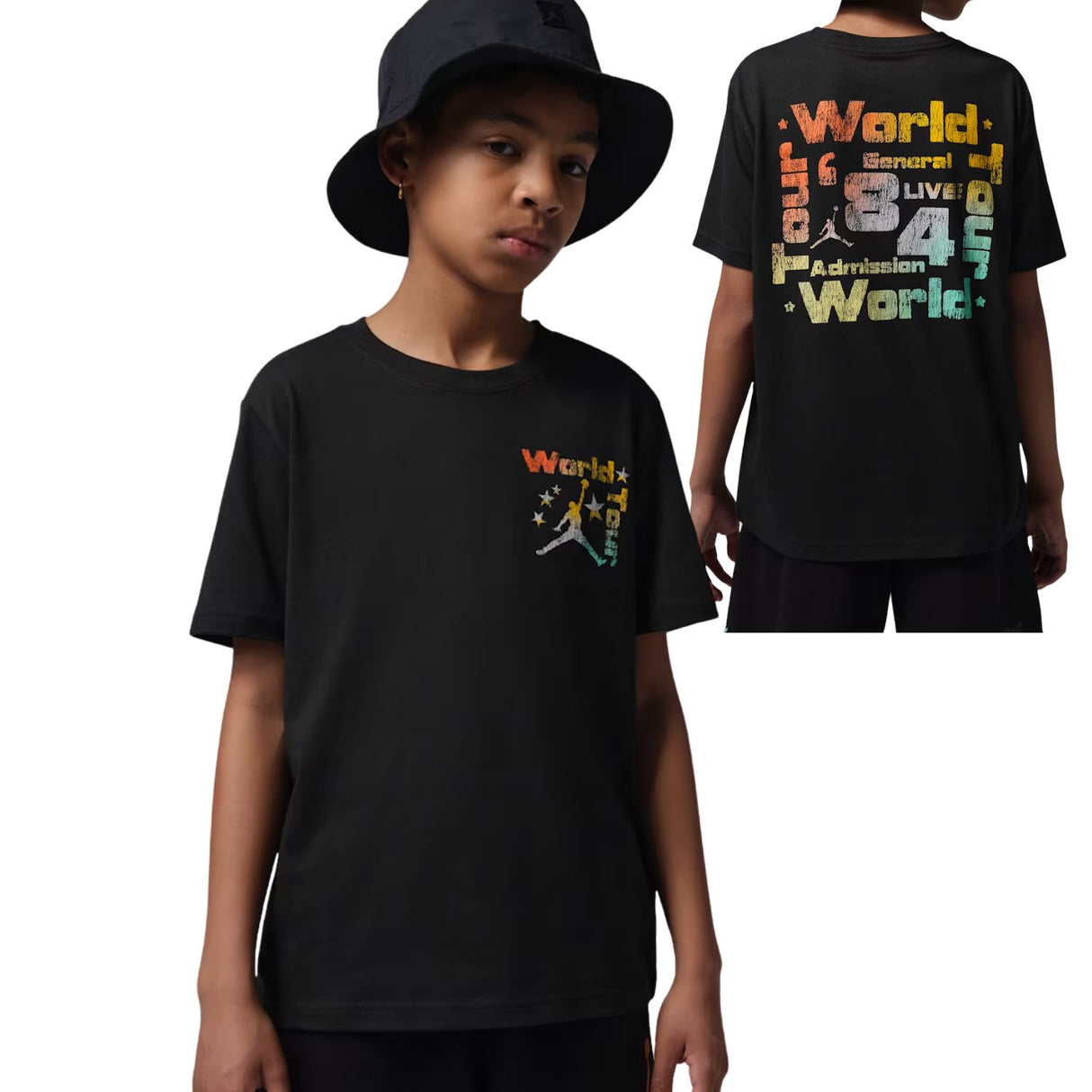 T-SHIRT RAGAZZI JORDAN 95F751 023 BROOKLYN NERO