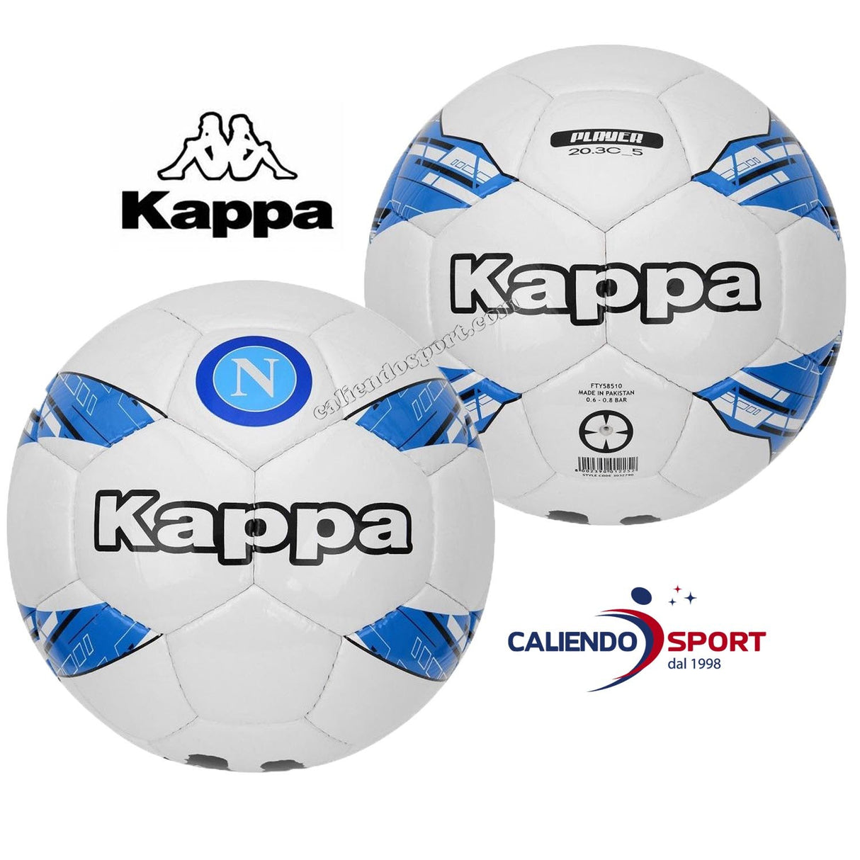 BALLON OFFICIEL SSC NAPOLI KAPPA 302Z790 901 BLANC BLEU SAISON 2018/2019 N 5