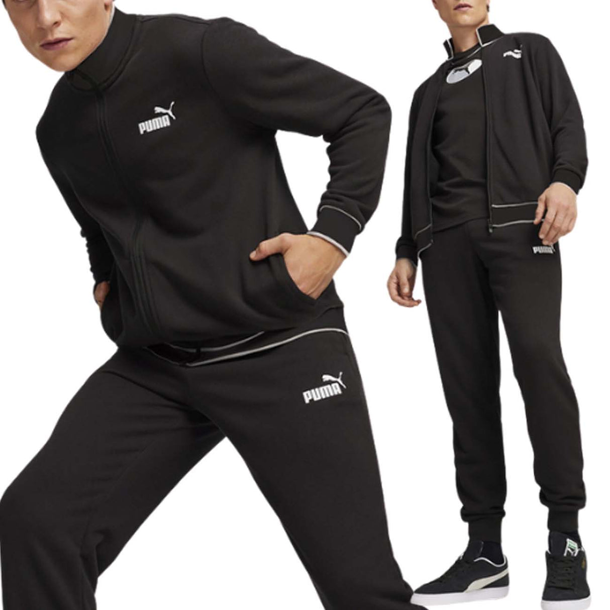 TUTA PUMA 678889 01 SWEAT COTONE GARZATO NERO