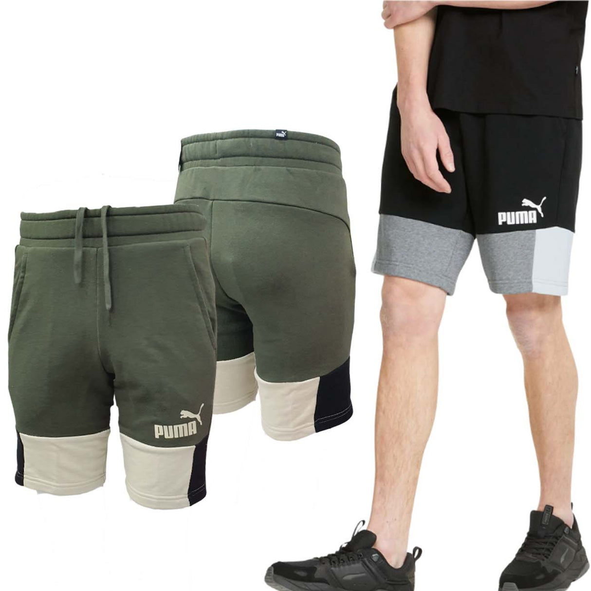 PANTALONCINO UOMO PUMA 847429 ESS+BLOCK COTONE