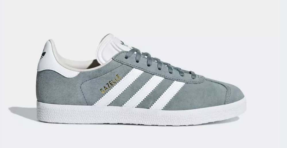 SCARPA GAZELLE ADIDAS B41661 B41659 DONNA GRIGIO VERDE SNEAKER BASSE