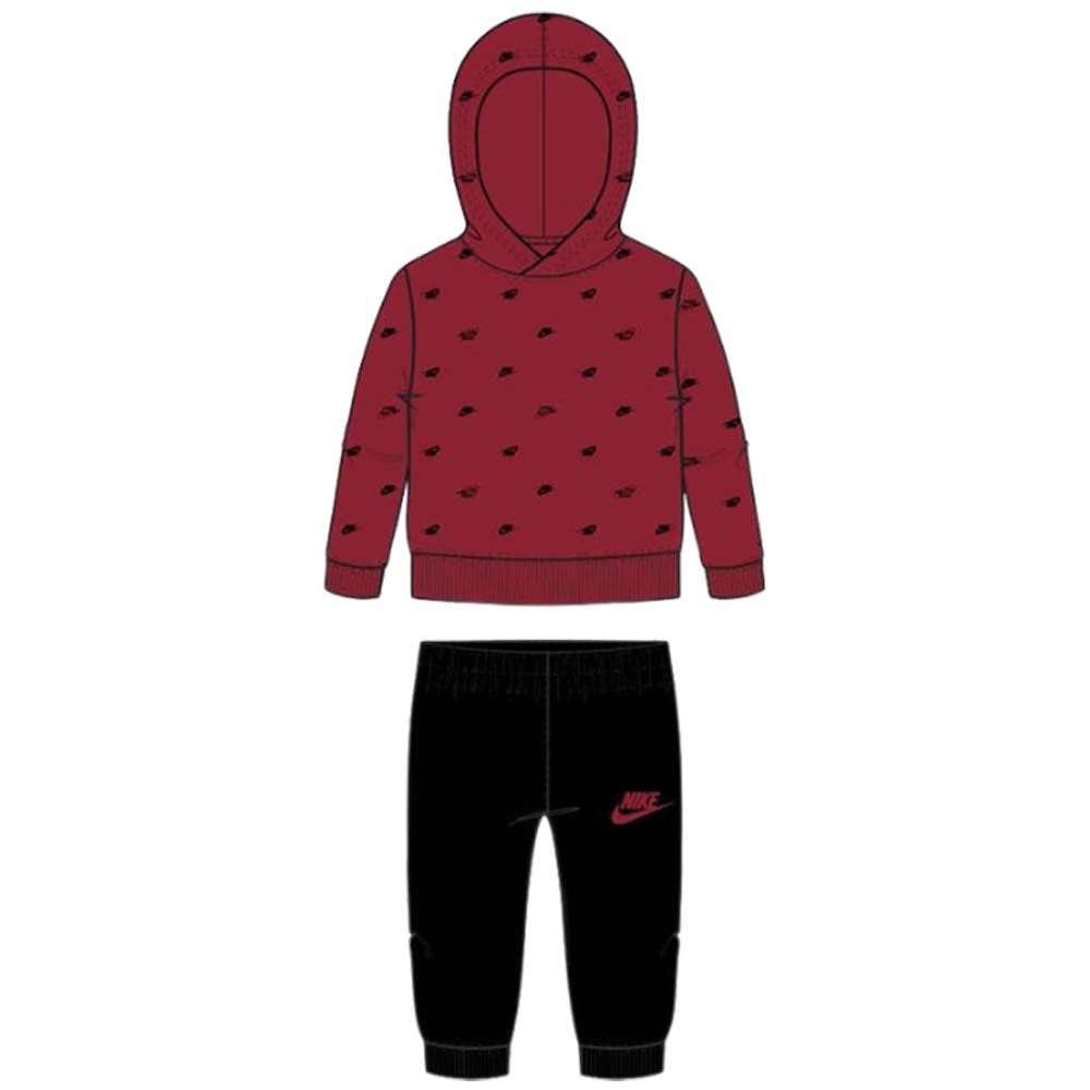 TUTA BAMBINO NIKE 66J802 MULTI LOGO COTONE GARZATO