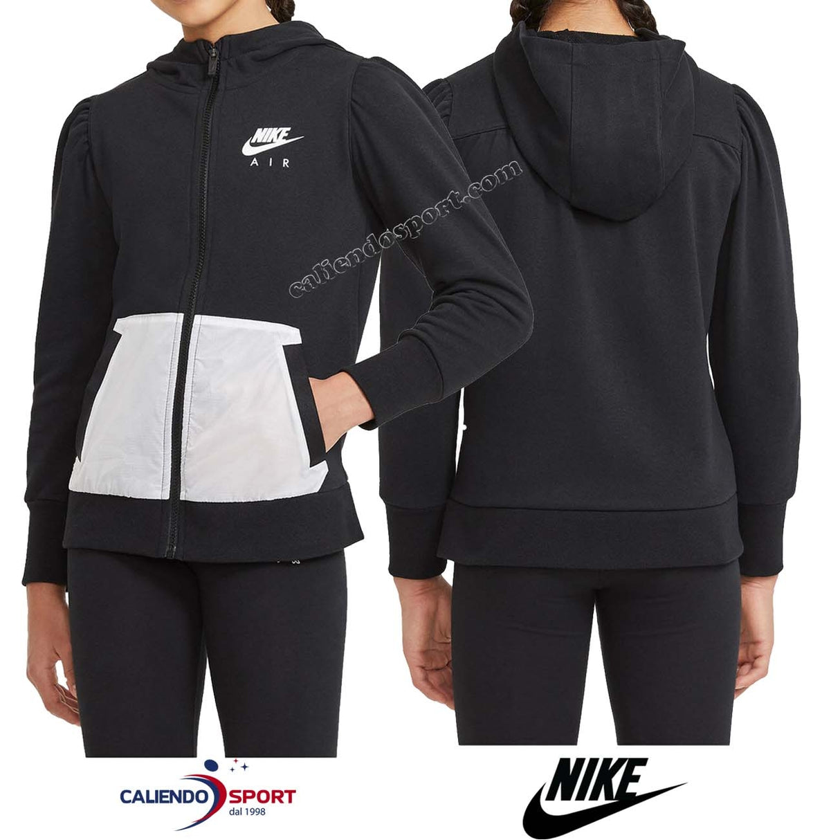 FELPA NIKE BAMBINA DA1179 010 AIR FRECH TERRY COTONE