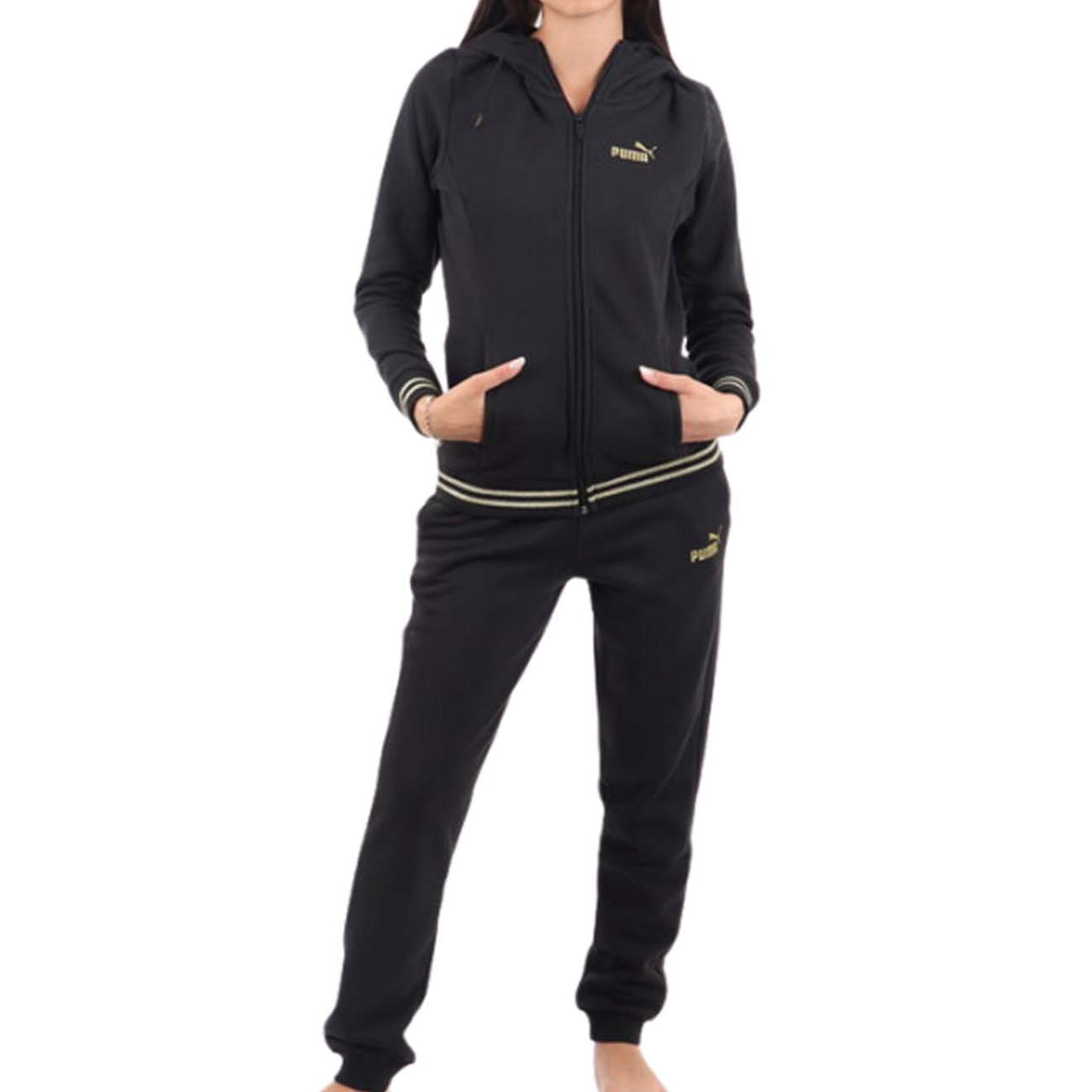 TUTA DONNA PUMA 684764 01 EWW GLITTER COTONE FELPATO