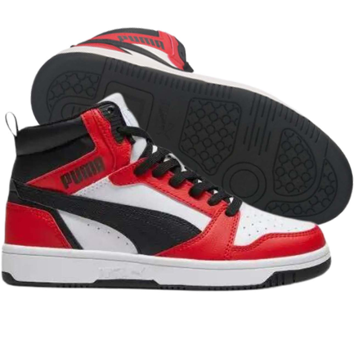 SCARPA RAGAZZI PUMA 393831 03 REBOUND V6 COLLO ALTO ROSSO