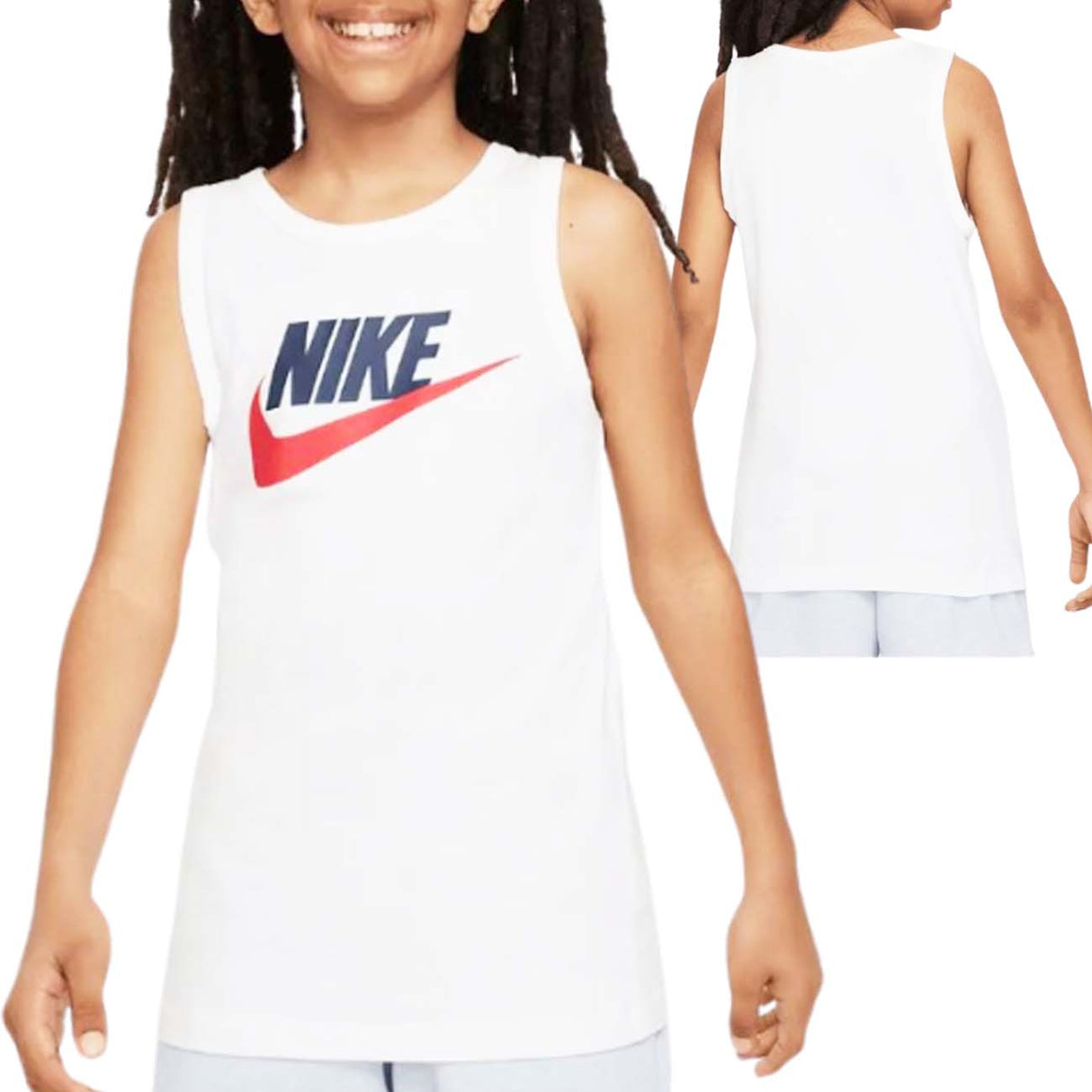 CANOTTA RAGAZZI NIKE FV5325 100 SPORTWEAR BIANCO COTONE