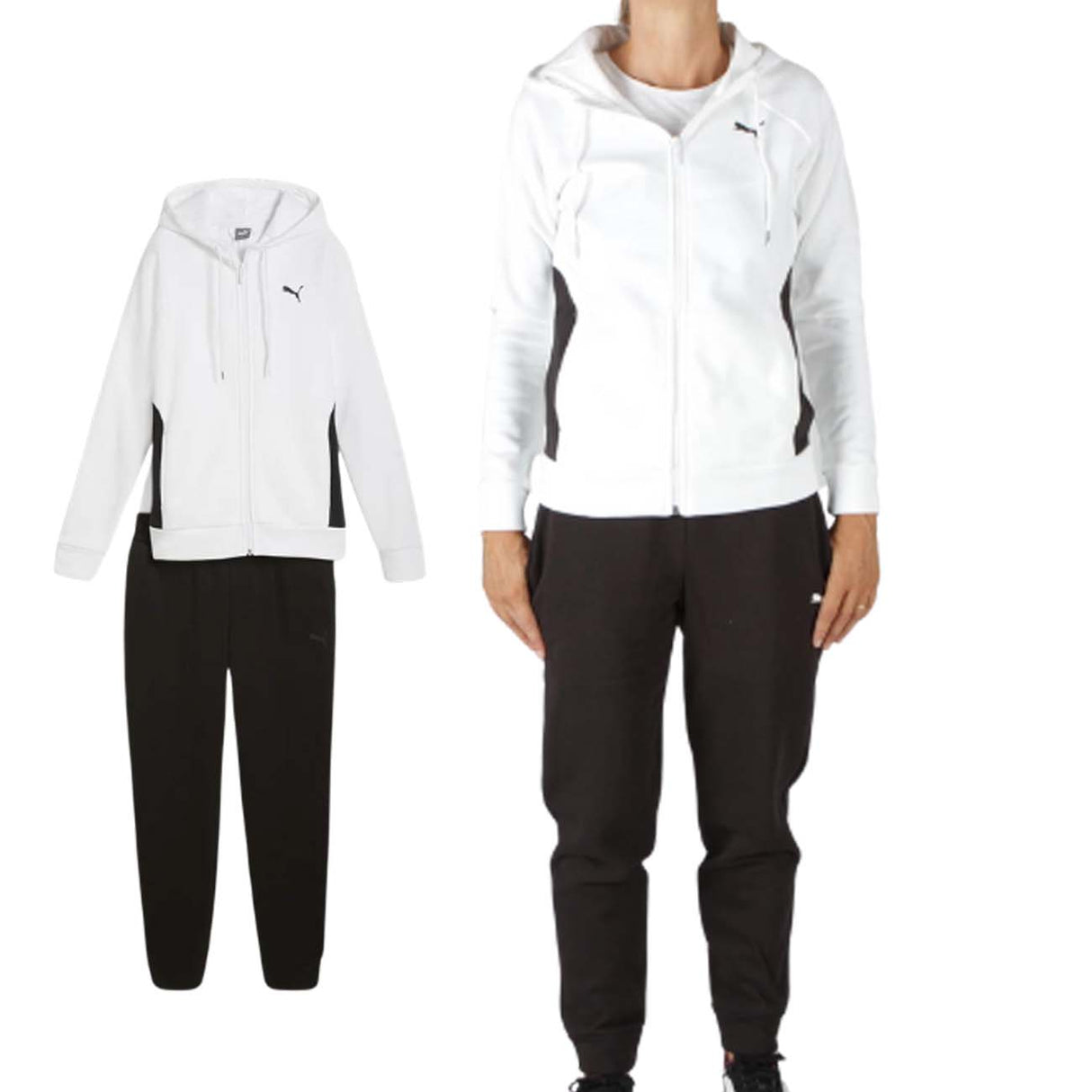 TUTA DONNA PUMA 683035 02 HOODED TRACK COTONE FELPATO