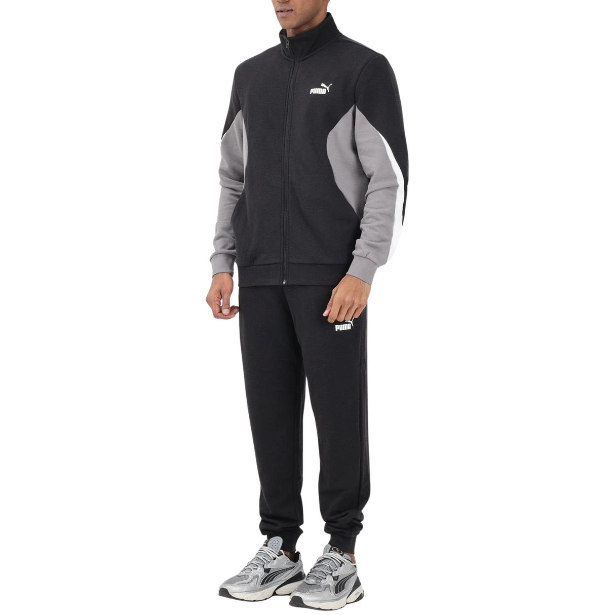 TUTA PUMA 694658-01 COTONE GARZATO NERO