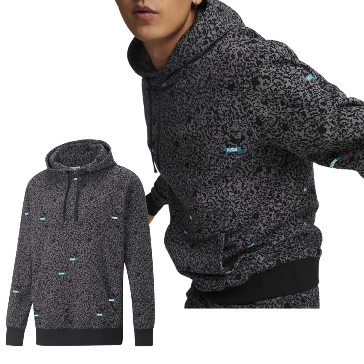 Sweat-shirt en coton brossé PUMA 535634 BRAND LOVE