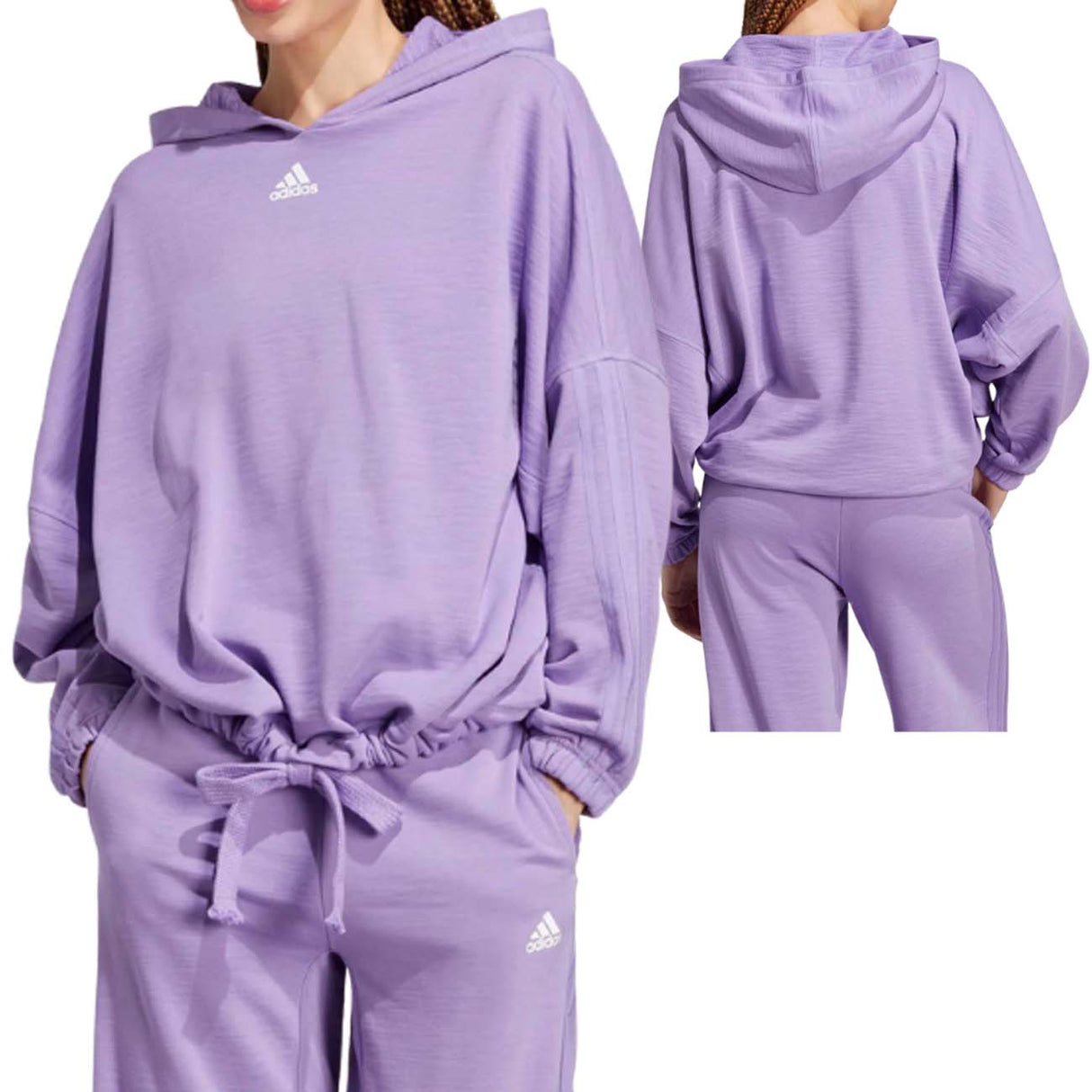 SWEAT-SHIRT FEMME ADIDAS IC6694 DANCE NOIR COTON BROSSÉ