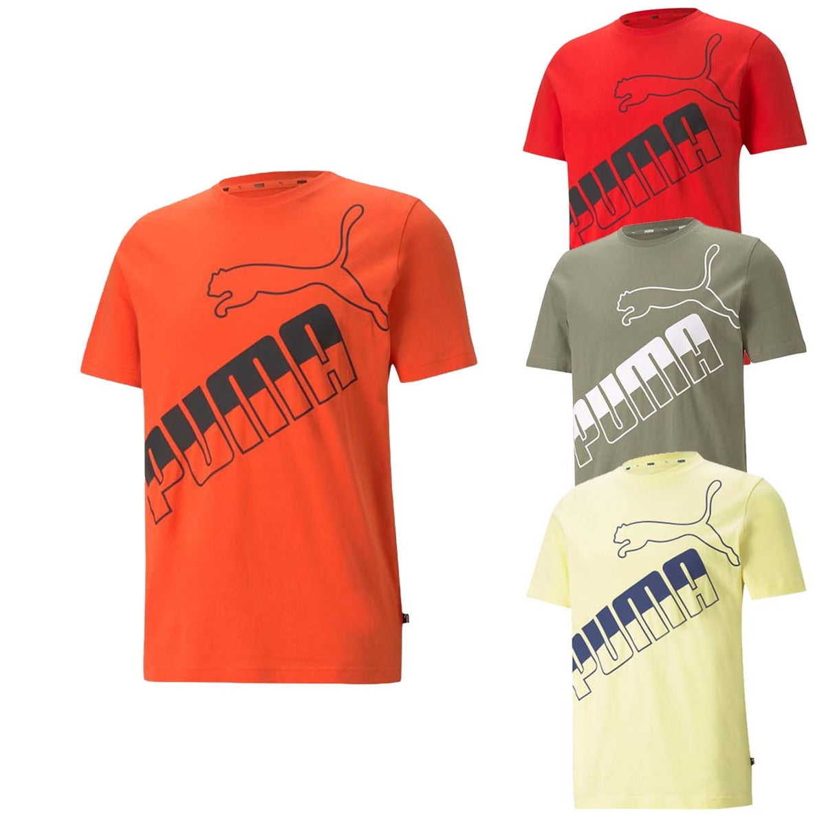 PUMA T-SHIRT 585771 BIG LOGO TEE YELLOW RED