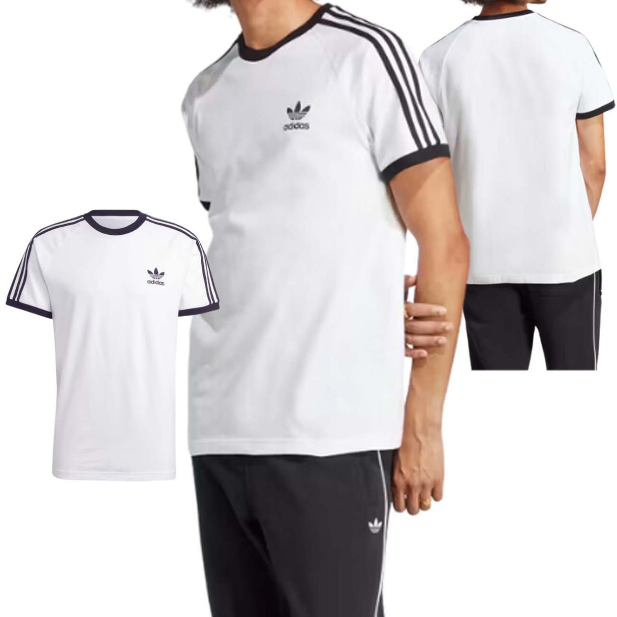 T-SHIRT ADIDAS IA4846 ADICOLOR CLASSICS 3 BANDES BLANC