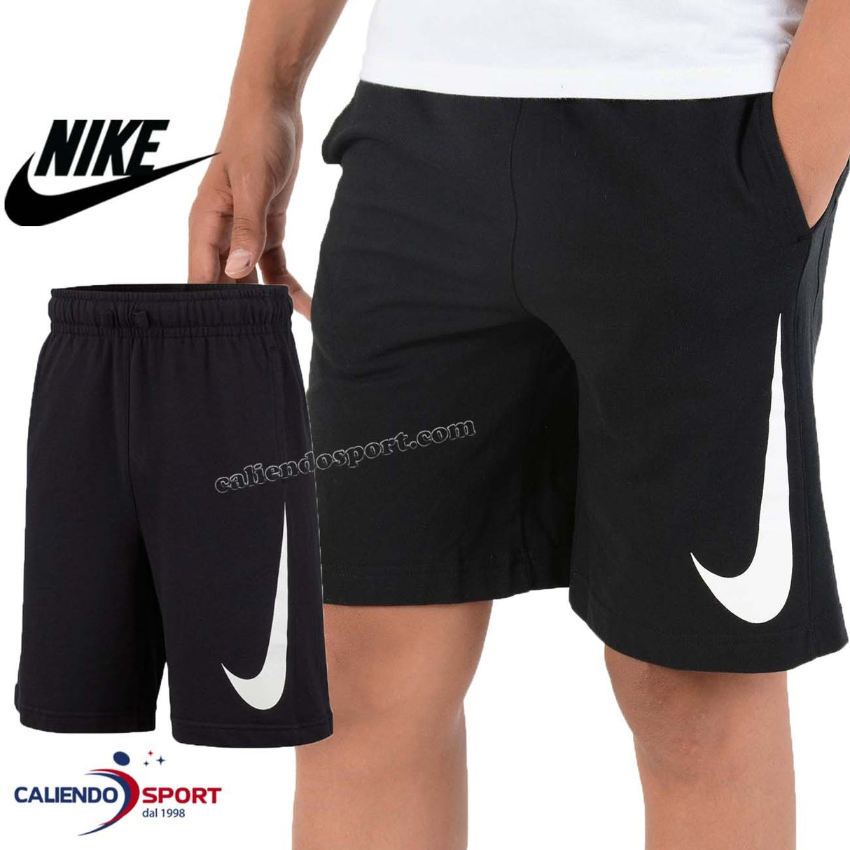 PANTALONCINO NIKE CD9401 010 BAMBINO NERO COTONE