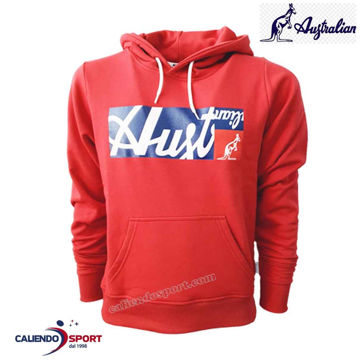 AUSTRALIAN SWUFE0004 930 RED ALL LOGO PRINTED HOODIE