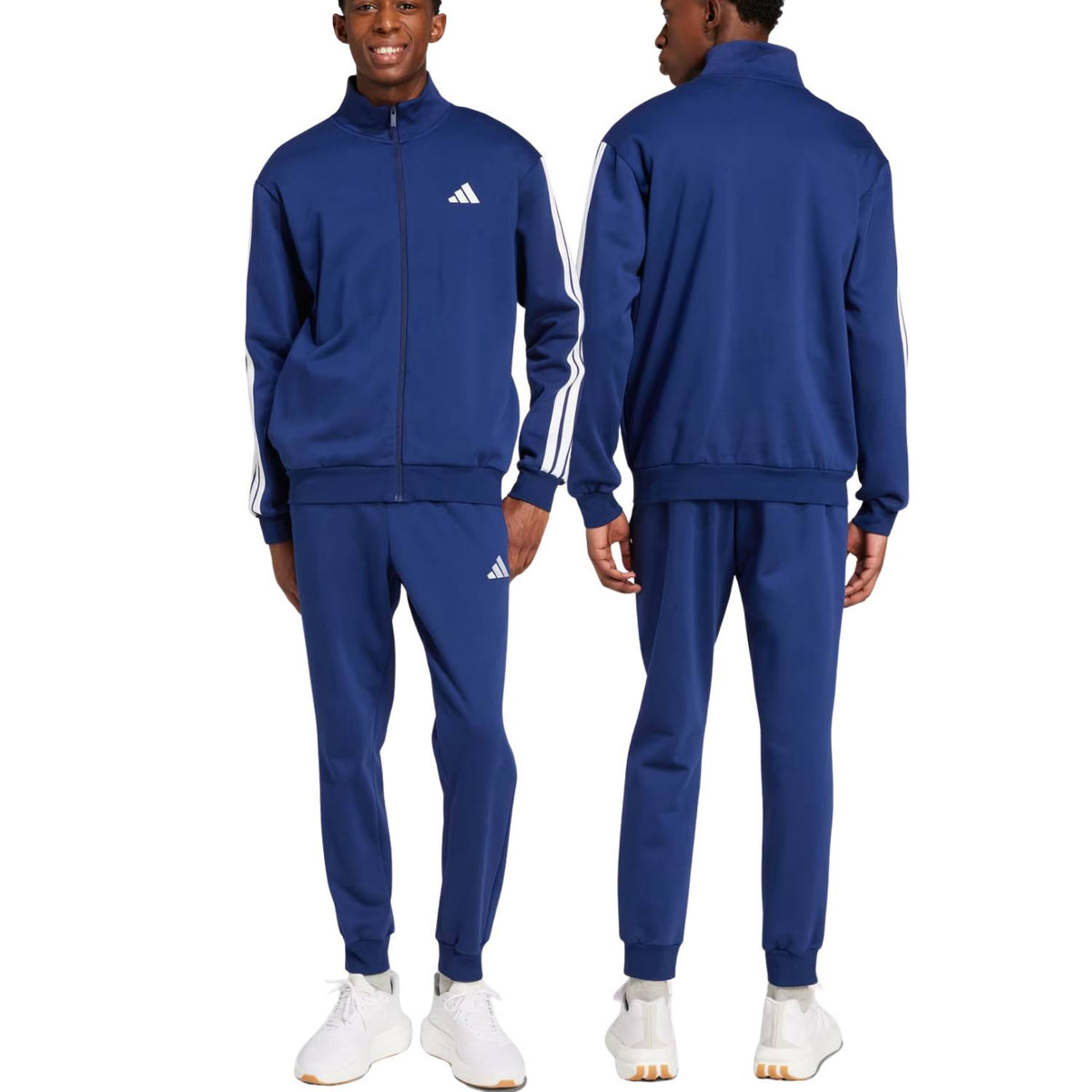 TUTA ADIDAS JI8882 3 STRISCE BLU COTON FELPATO