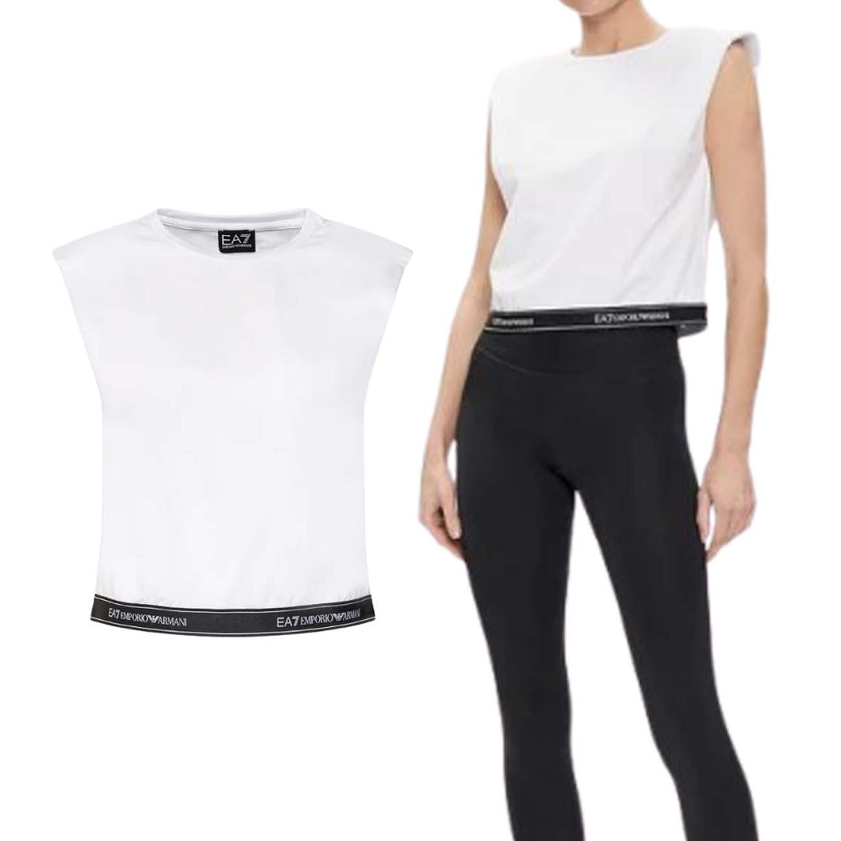 T-SHIRT DONNA ARMANI EA7 E24 3DTT22 TJ6SZ 1100 BIANCO