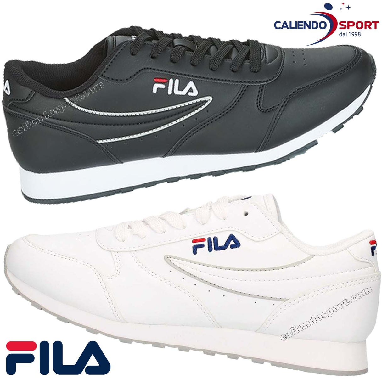CHAUSSURES FILA HOMMES 1010263 ORBIT LOW BLANC NOIR BASKET DE SPORT À COL BAS