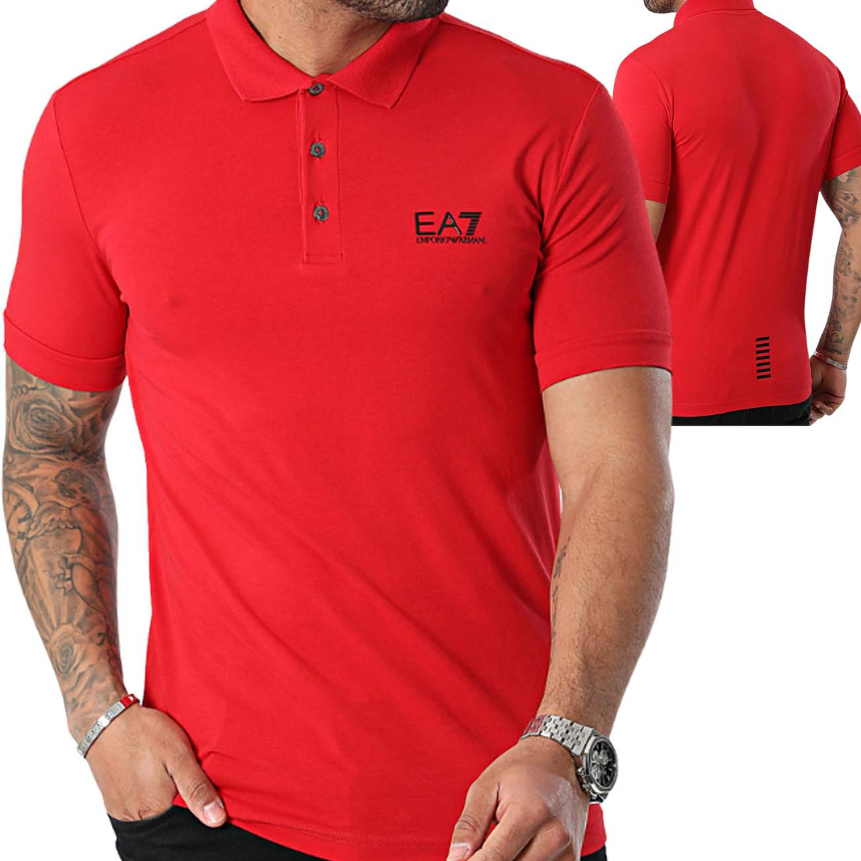 POLO ARMANI EA7 E24 8NPF04 PJM5Z 1461 JERSEY ROSSO