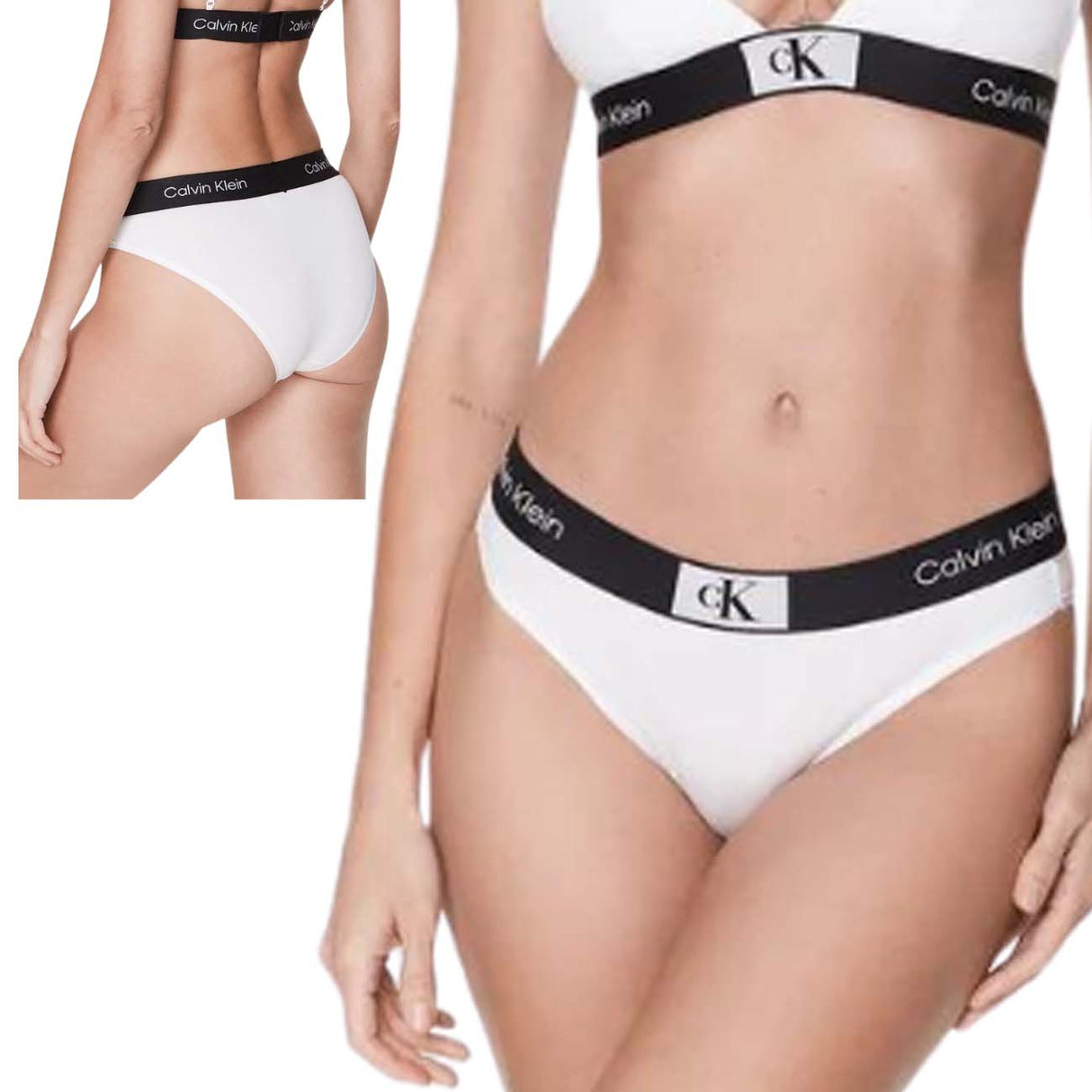 SLIP DONNA CALVIN KLEIN 000QF7222E 100 UNDERWEAR BIANCO