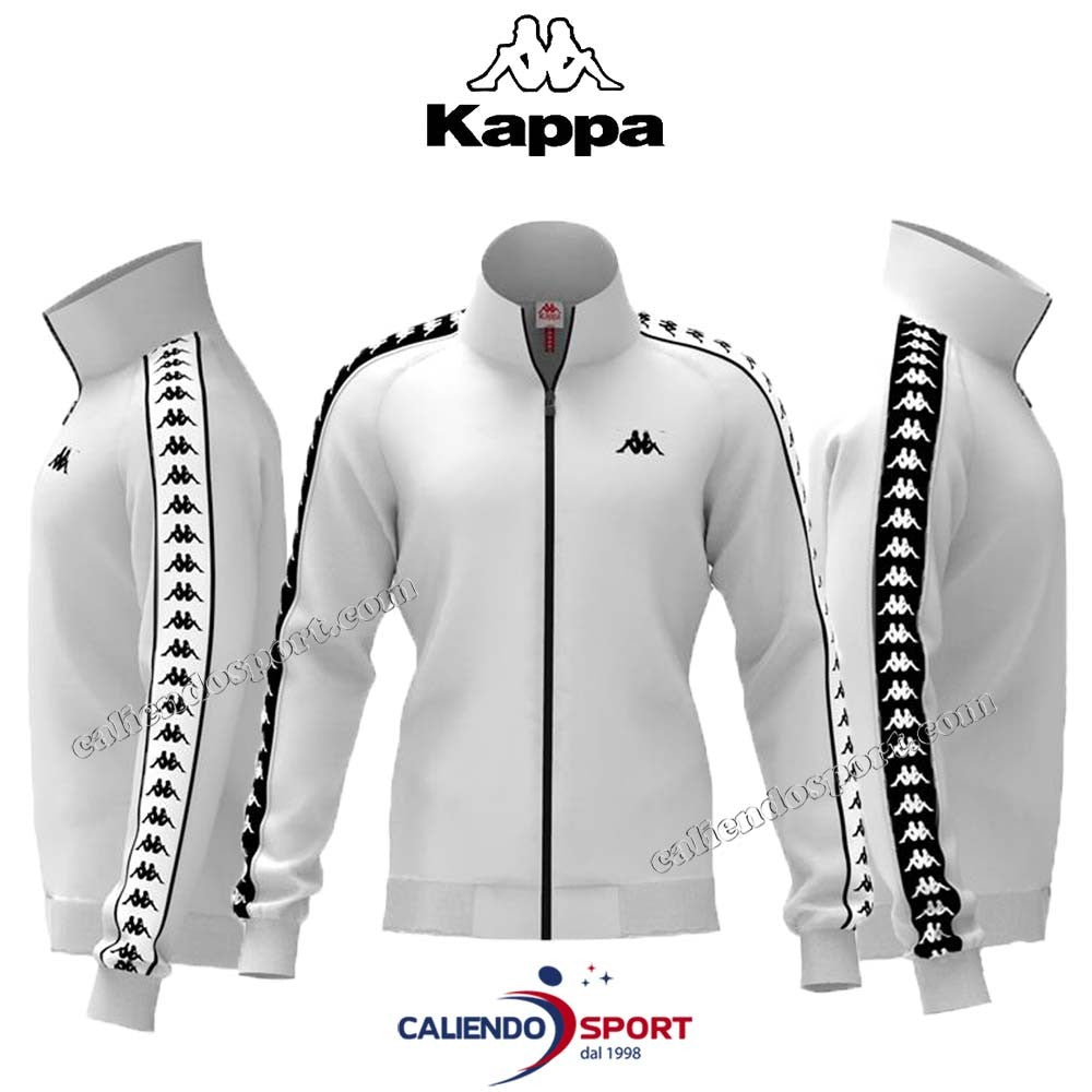 GIACCA KAPPA BANDA 301EFU0 ANNISTON UOMO DONNA BIANCO SRISCE BIANCO NERO
