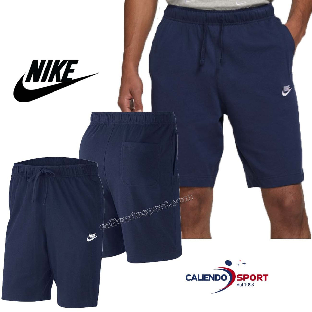 NIKE BV2772 410 BLUE COTTON SPORT SHORTS