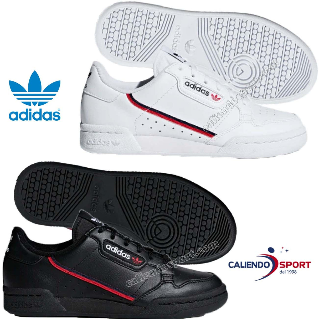SCARPA ADIDAS G28214 G28215 CONTINENTAL 80 NERO BIANCO