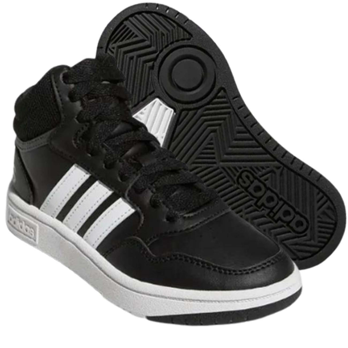ADIDAS BOYS GW0402 HOOPS MID BLACK SHOES