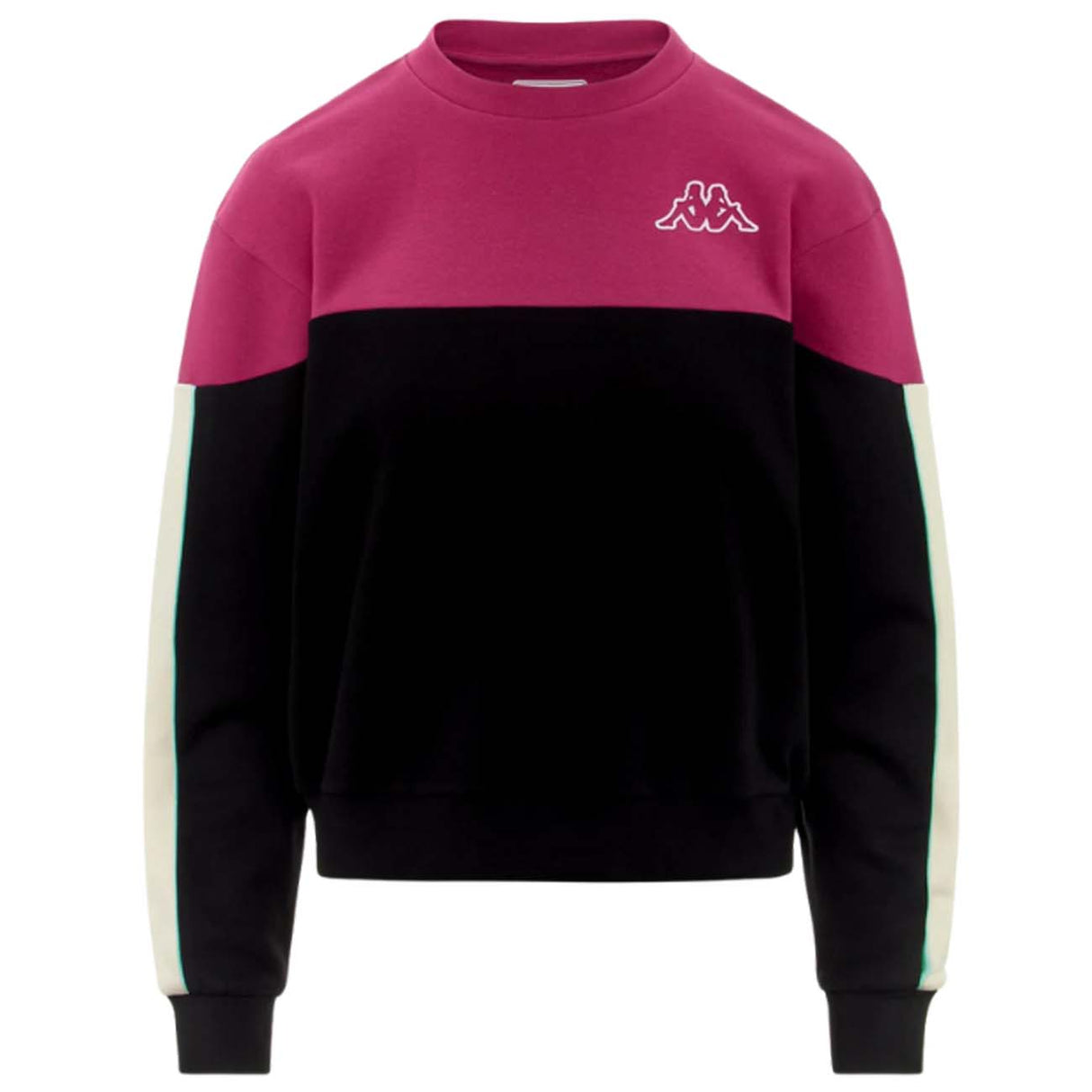 KAPPA WOMEN'S SWEATSHIRT 381U2WW A0J BLACK BRUSHED COTTON