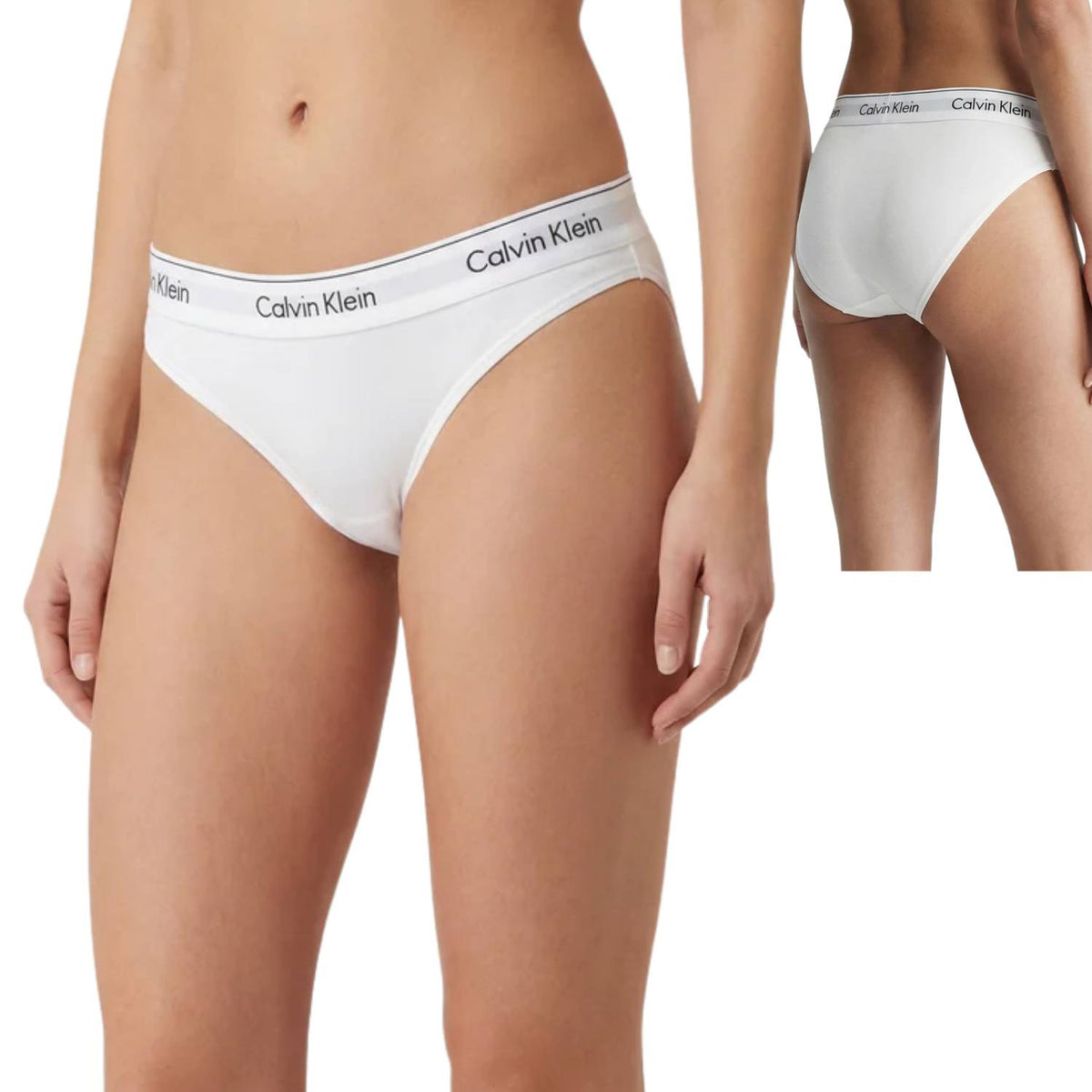 SLIP DONNA CALVIN KLEIN LV00QF8520 100 MODERN COTTON BIANCO