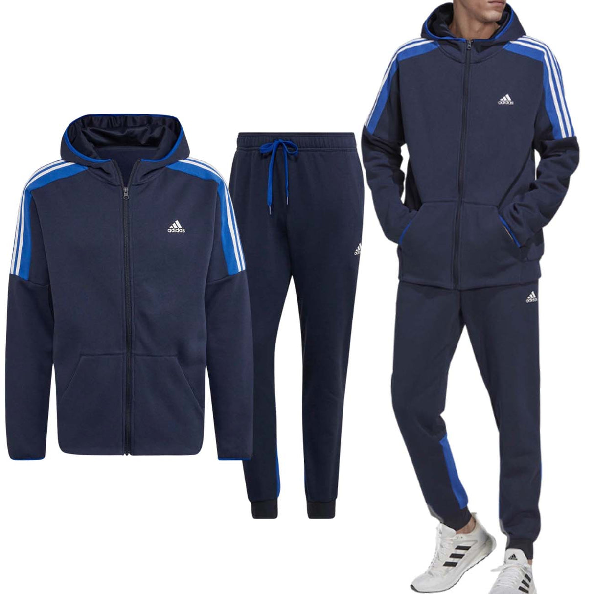 SURVÊTEMENT SWEAT-SHIRT EN COTON BLEU ADIDAS HK4463