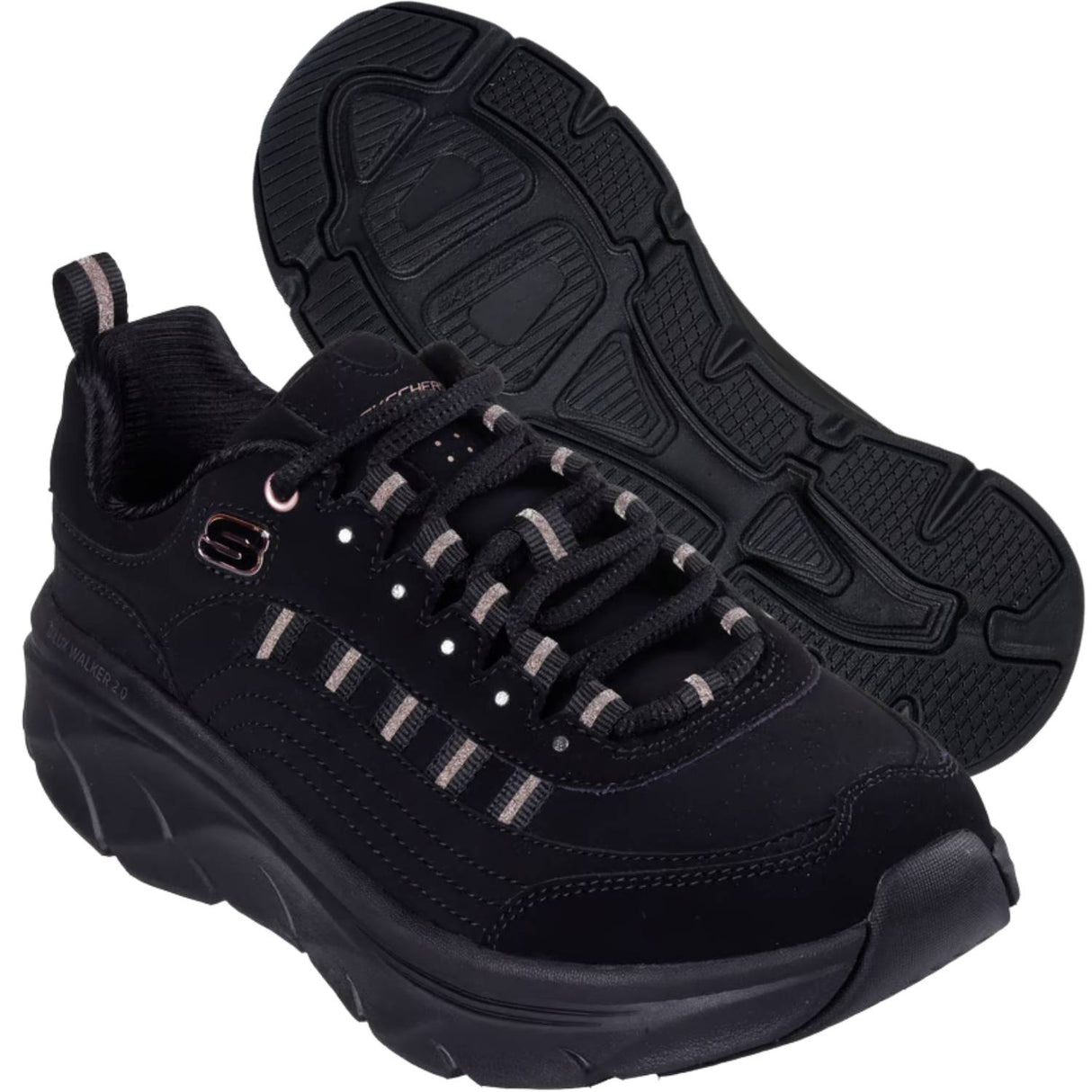 SCARPA DONNA SKECHERS 150106 BKRG RELAXED FIT NERO