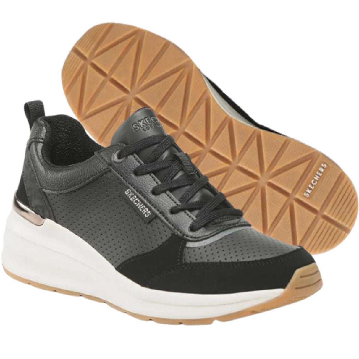 SCARPA DONNA SKECHERS 155616 BLK BILLION-SUBTLE NERO