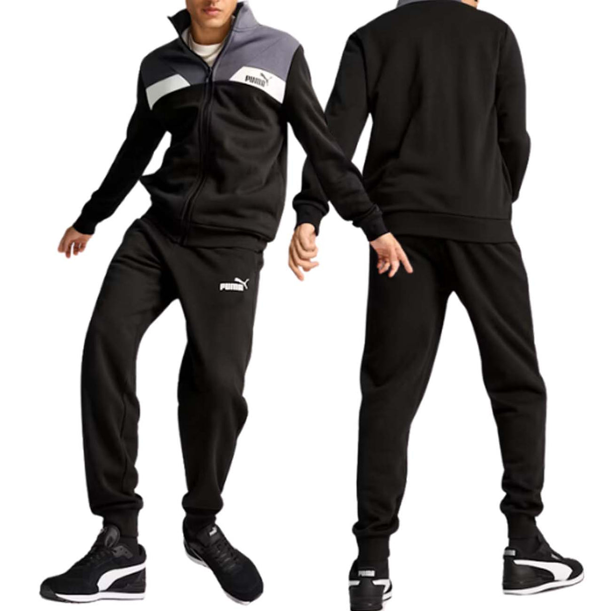 TUTA PUMA 681900 01 POWER COTONE FELPATO NERO