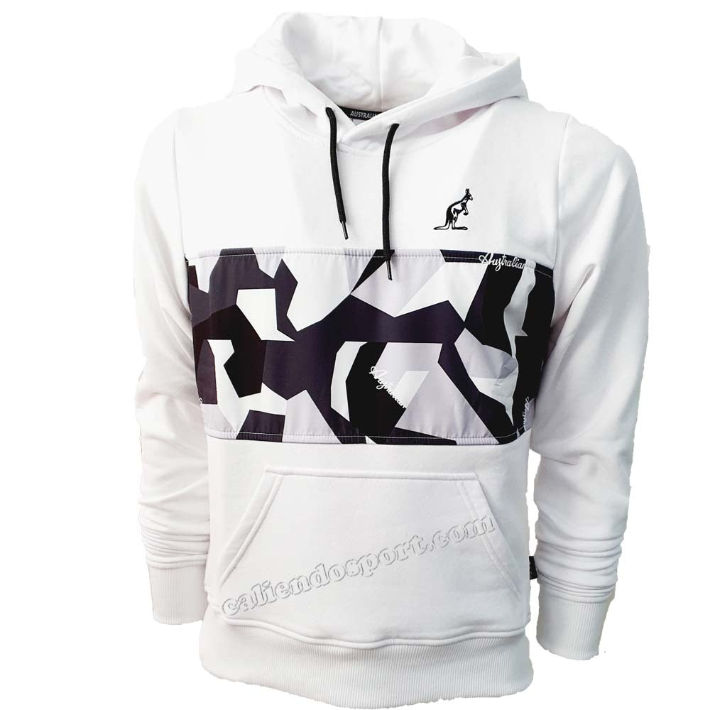 SWEAT-SHIRT AUSTRALIEN SWUFE0005 POLAIRE DE COTON NOIR ET BLANC