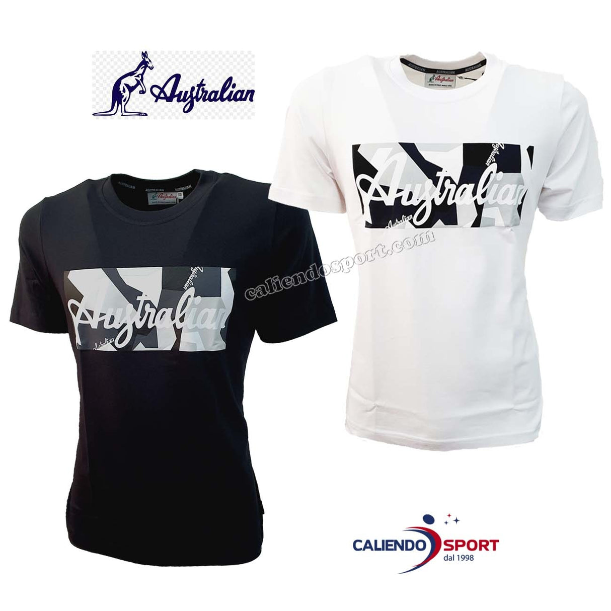 T-SHIRT AUSTARLIAN SWUTS0005 COTONE NERO BIANCO