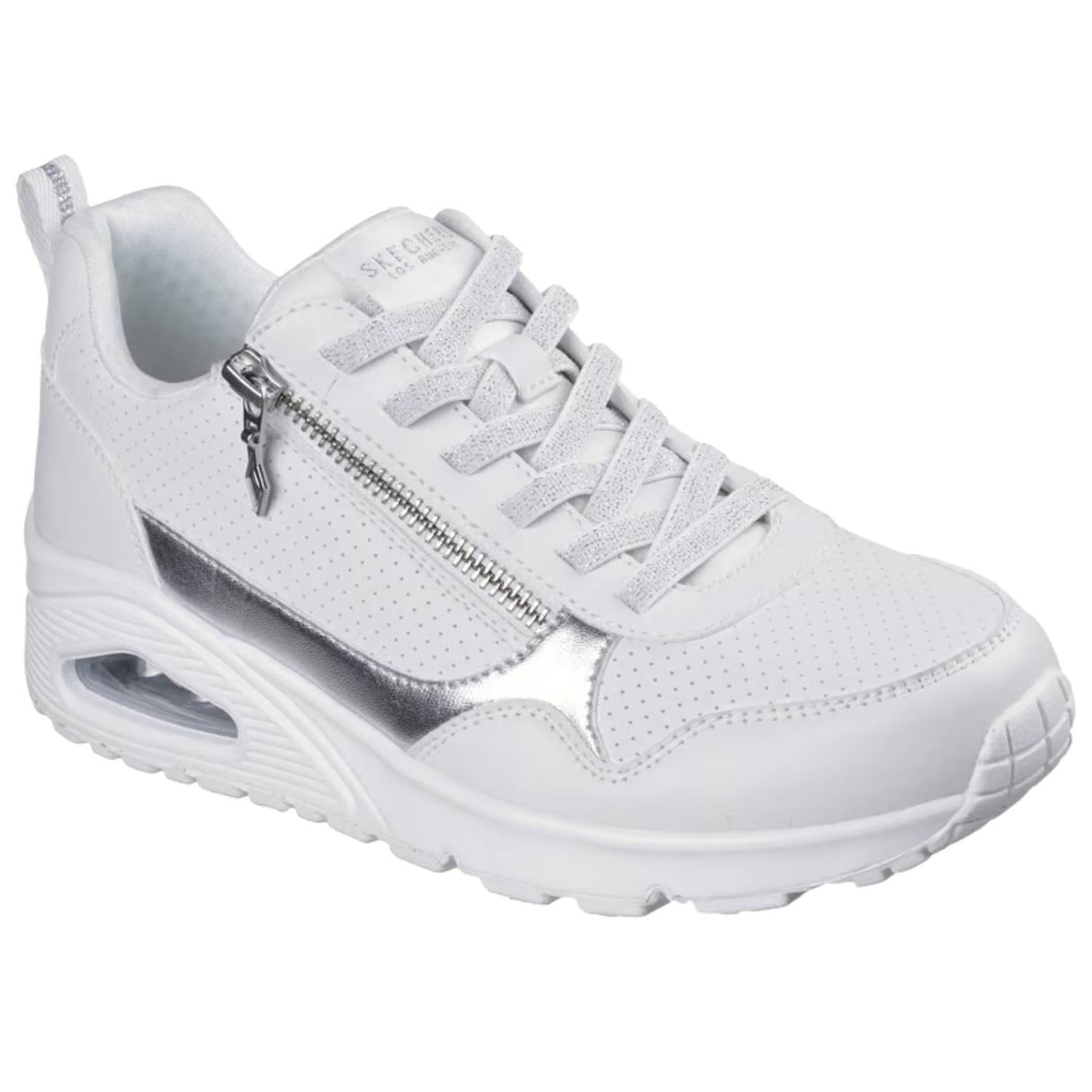 SCARPA DONNA SKECHERS 177873 WHT UNO METALLIC SLIDERS