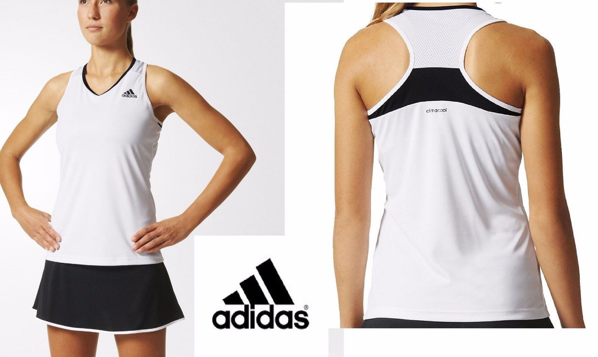 TANK TOP Women Adidas Tennis Jersey Sport Club AJ3216 GYM RUNNING WHITE