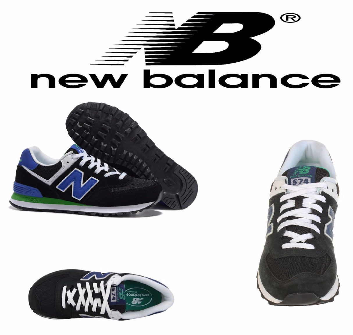 Chaussures NEW BALANCE ML574MON Baskets Homme Baskets Running NOIR SPORT GYM