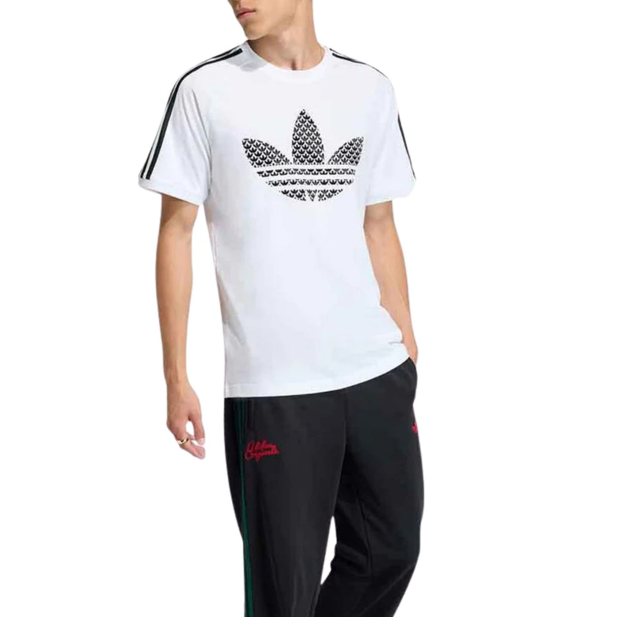 T-SHIRT ADIDAS KD1360 MONOGRAM INFILL BIANCO COTONE