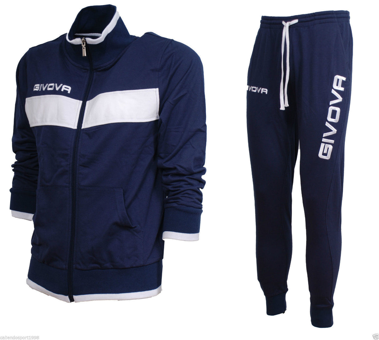 Men's Cotton Tracksuit Givova Terry Sport Free Time Gym Blue Casual Gym
