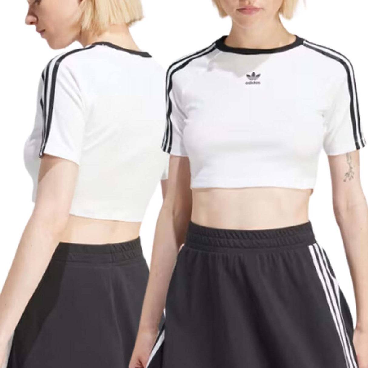 T-SHIRT DONNA ADIDAS IP0662 3-STRIPES CORTA BIANCO